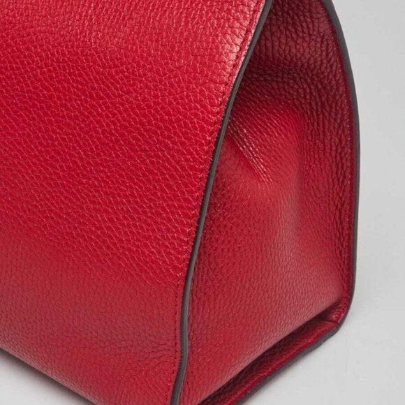 Gucci Red Pebbled Leather Marmont Top Handle Bag - Picture 5 of 12